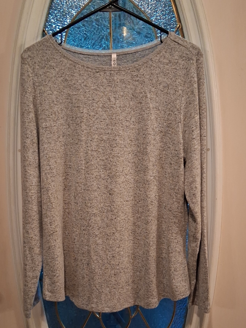 Soma Heather Light Gray Long-Sleeve Crewneck Top
